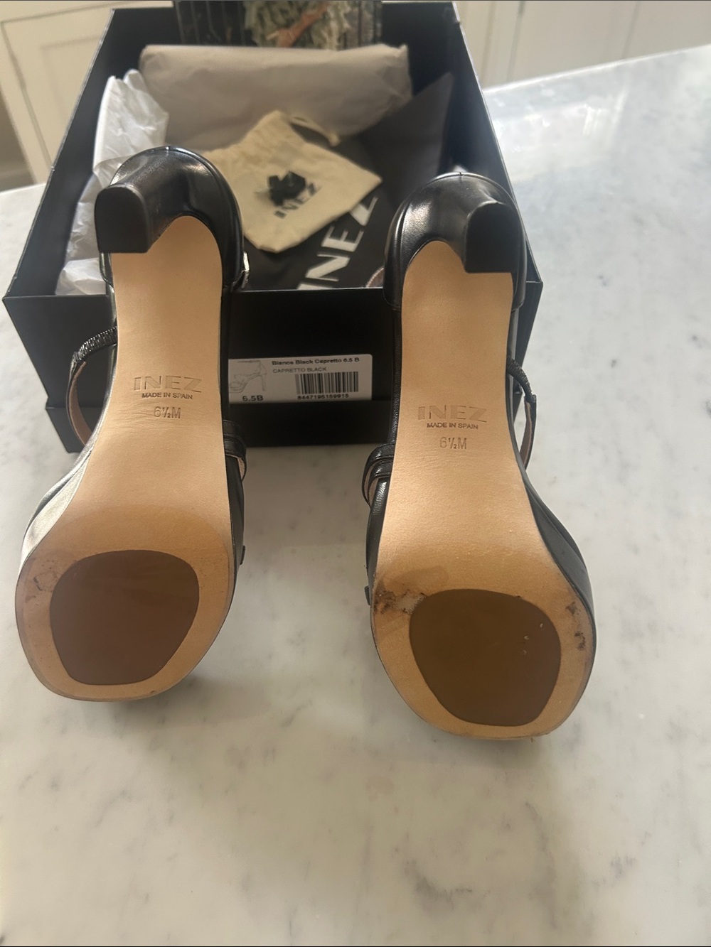 Inez Black Bianca capretto heels - Picture 5 of 8